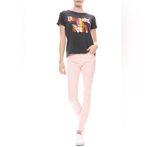 Mother Pink Lemonade Looker Ankle Step Fray Jeans - Picture 5 of 12